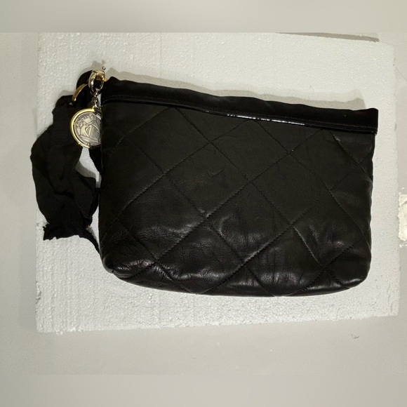 Lanvin Quilted  Black Leather pouch - Picture 2 of 12